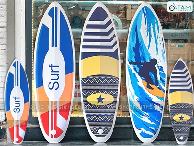 Ván lướt sóng trang trí chủ đề Sóng biển cao 150cm [In sắc nét - Được chọn kiểu] VLS-04